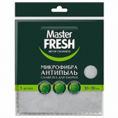 Салфетка для уборки MASTER FRESH 1шт 30*30см микрофибра плюш СЕРАЯ