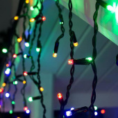 гирлянда бахрома уличная 6м*0,6м led, пров черный, мультицвет