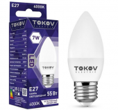 лампа светод. tokov 7вт с37 4000к е27 176-264в tke-c37-e27-7-4k