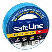 изолента пвх "safeline" 15мм*10м синяя