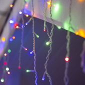 гирлянда бахрома уличная 20м*0,6м led, пров белый, мультицвет