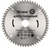 Диск пильный 200 мм х 56 зуб х 30/20 мм KRANZ
