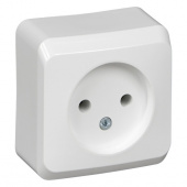 Розетка 1ОП б/з б/шт 16А IP20 в сборе белый Этюд Systeme Electric