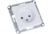 розетка 1-м сп atlasdesign 16а ip20 без заземл. без защ. шторок механизм бел. se atn000141, шт