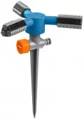 GRINDA RR-P, 75 м, 2 полив, 3 сопла, на пике, ударопрочный пластик, круговой распылитель
