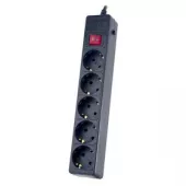 сетевой фильтр perfeo power+ 5гнезд 1.8м 2300вт черный (1/30)